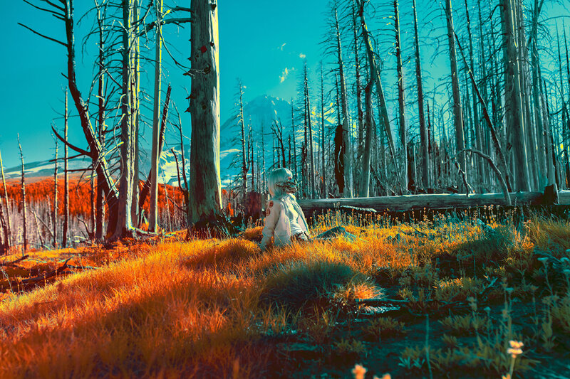 Person in White Suit — Orange