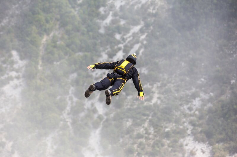 Person in Wingsuit — Black