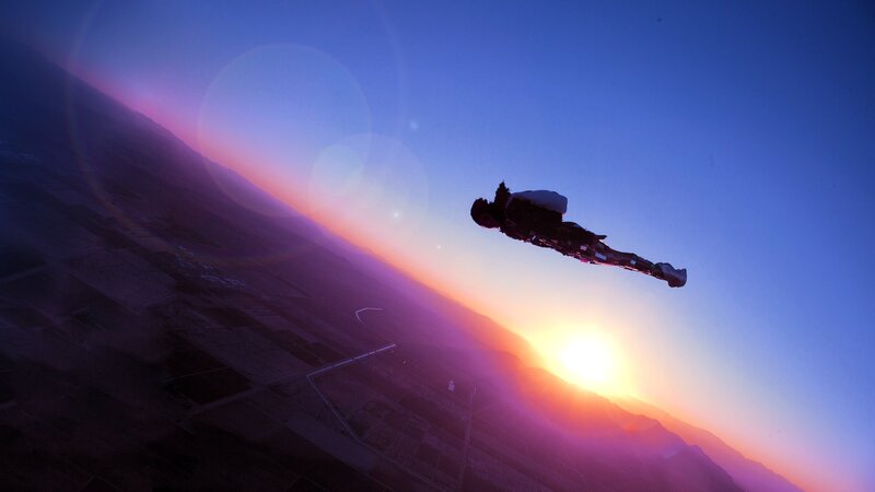 Person in Wingsuit — Blue