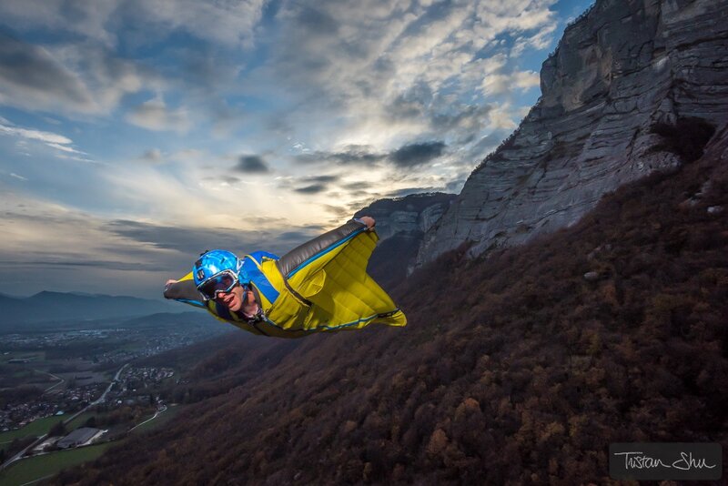 Person in Wingsuit — Yellow