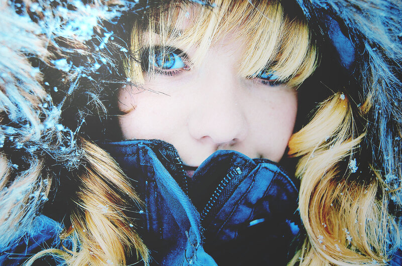 Person in Winter Coat — Blue