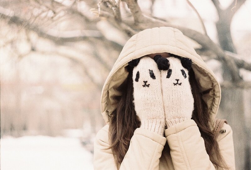 Person in Winter Coat — White, Calm