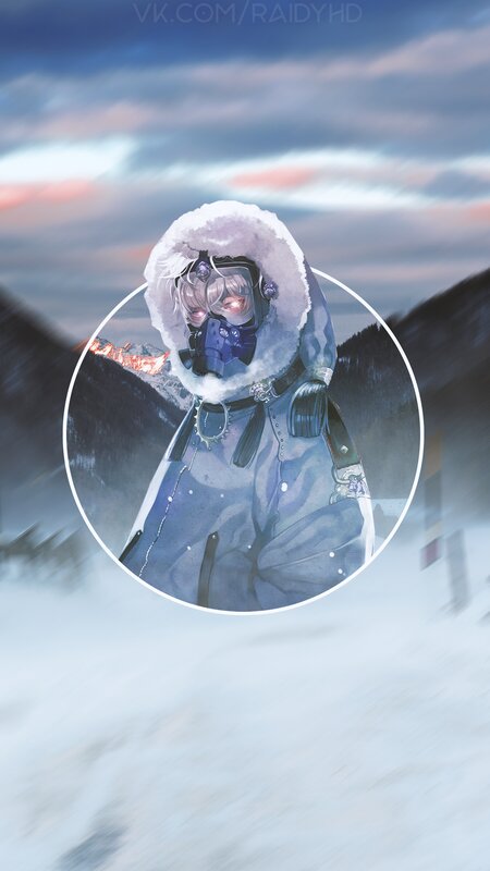 Person in Winter Gear — Blue, Dramatic, Digital Art