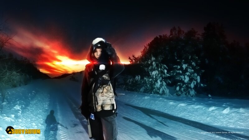 Person in Winter Gear — Blue, Dramatic