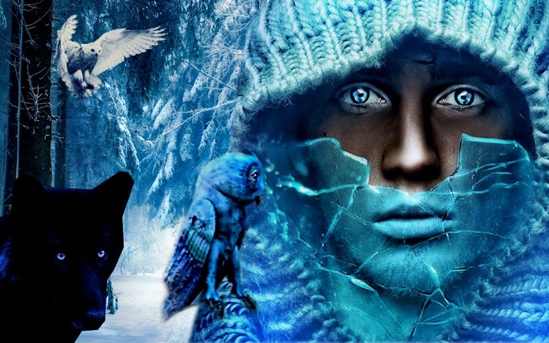 Person in Winter Hat — Blue
