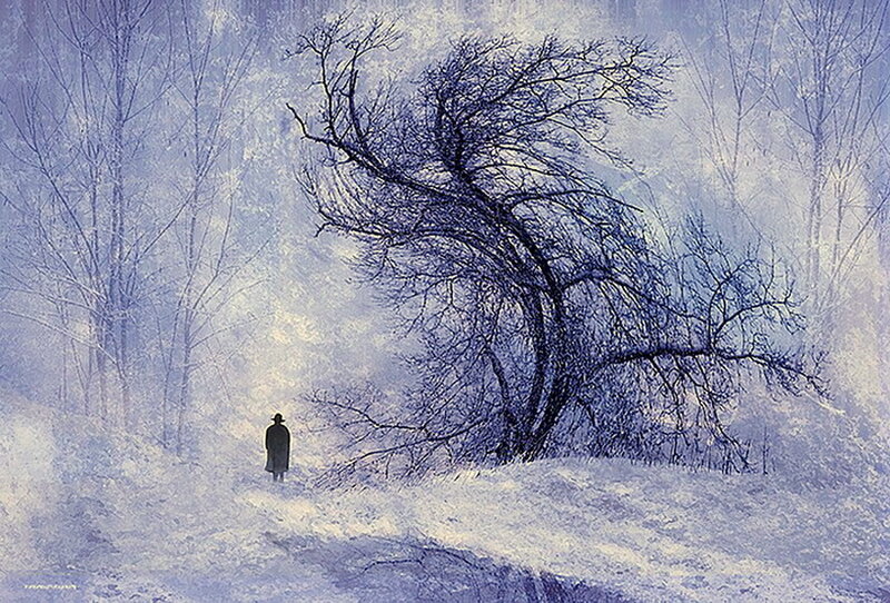 Person in Winter Landscape