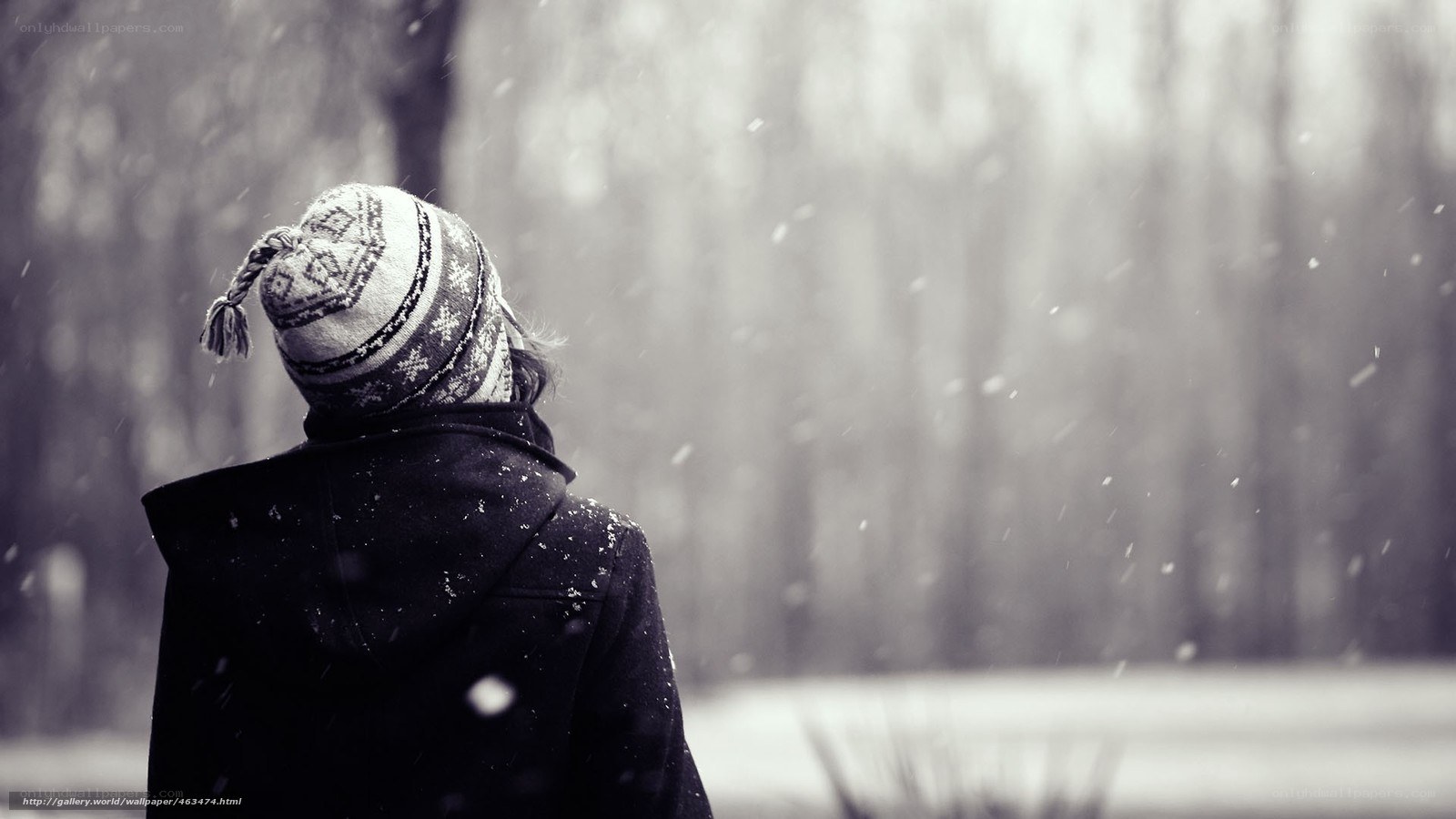 person in winter snow