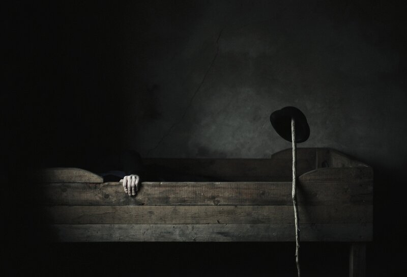 Person in Wooden Coffin