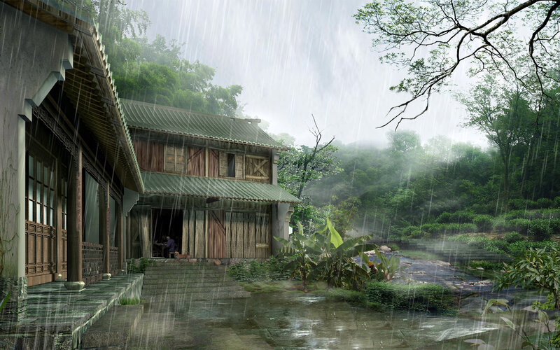 Person in Wooden House