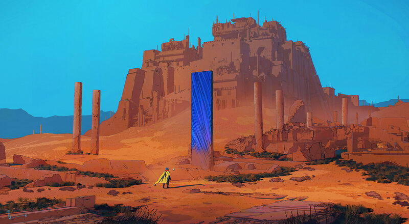 Person in Yellow Cloak — Orange