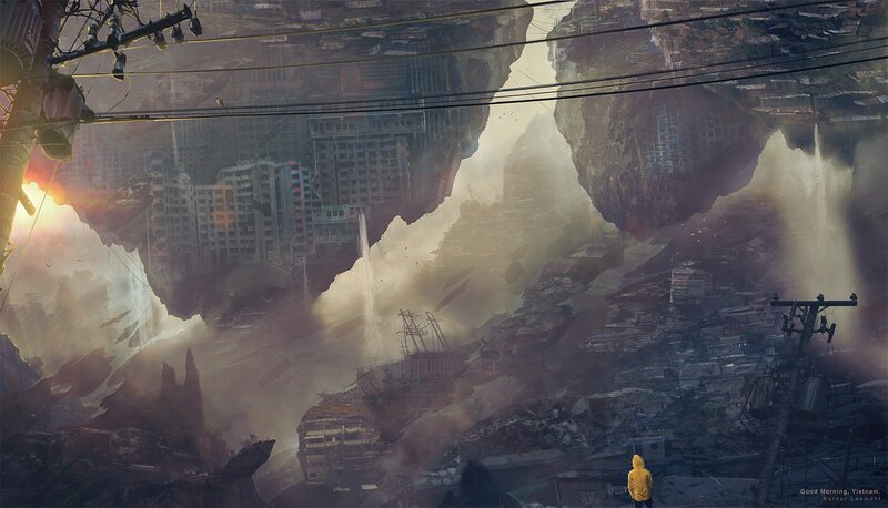 Person in Yellow Jacket — Gray