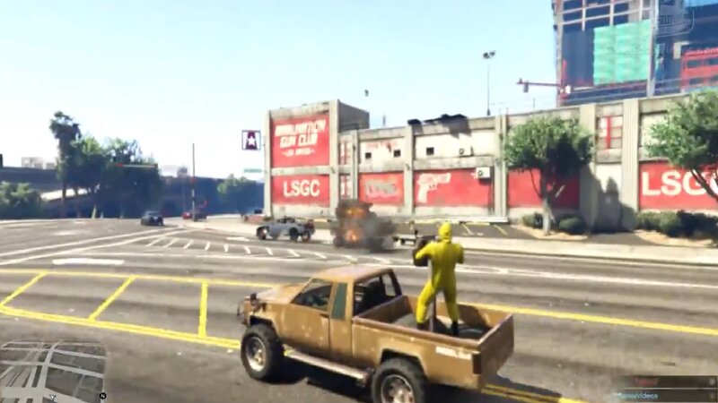 Person in Yellow Suit on Truck