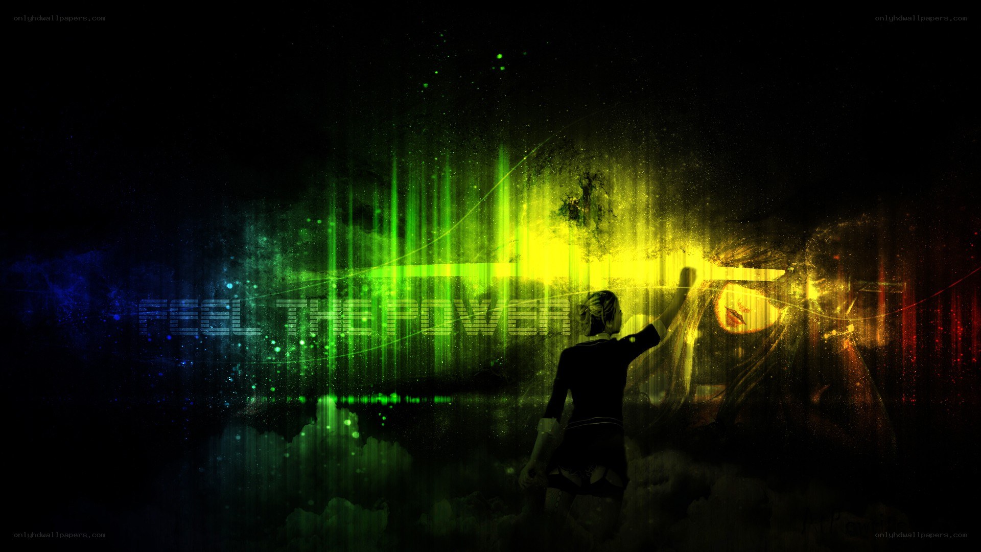 person interacting with glowing energy