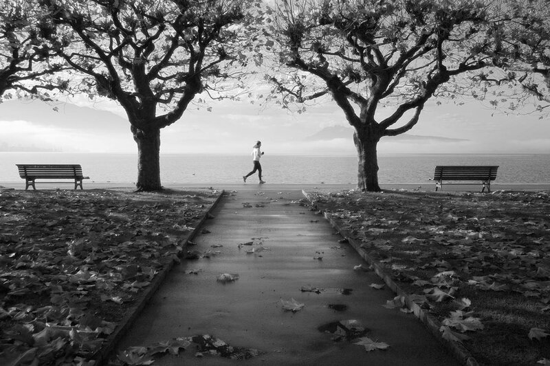 Person Jogging on Path