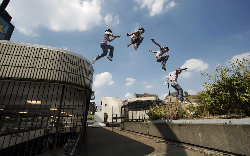 Person jumping in sequence
