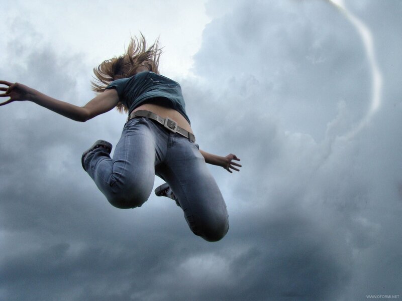 person jumping in the air