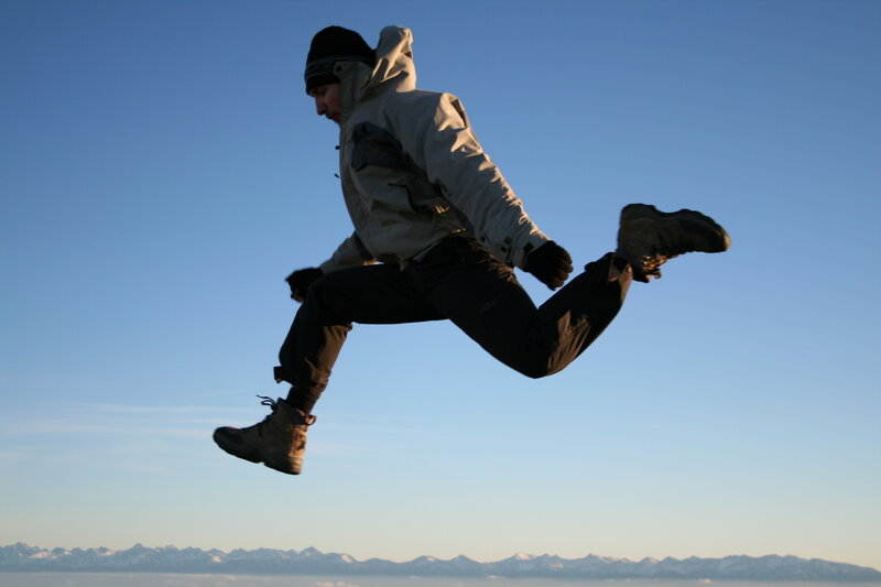 Person jumping in the air