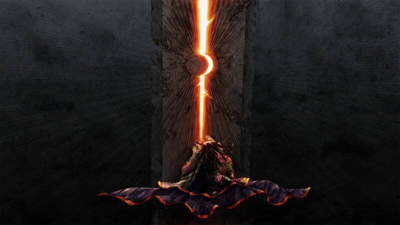 Person Kneeling Before Light — Black, Dramatic