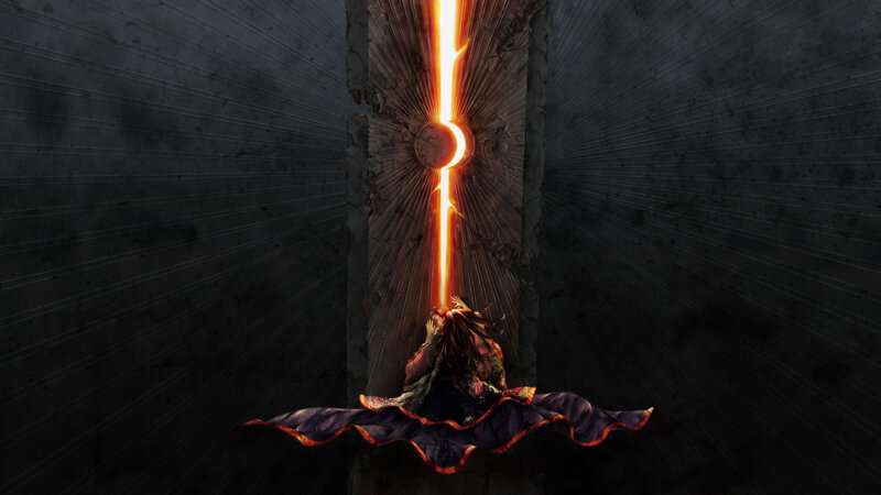 Person Kneeling Before Light