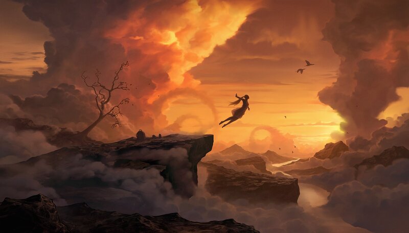 Person Leaping from Cliff