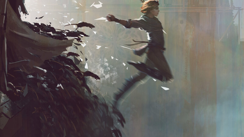 Person Leaping from Debris