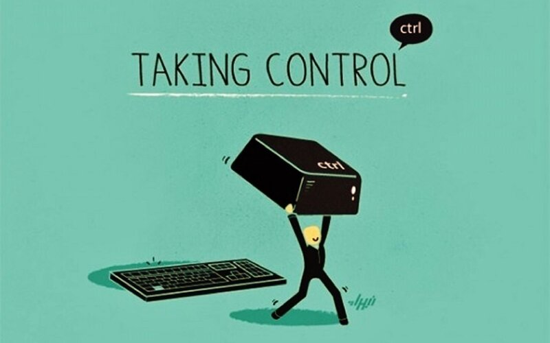 Person Lifting Keyboard