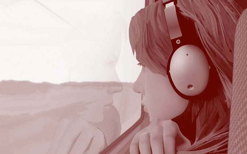 person listening to music