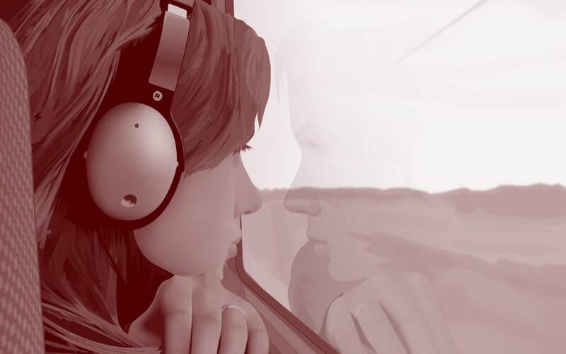 person listening to music