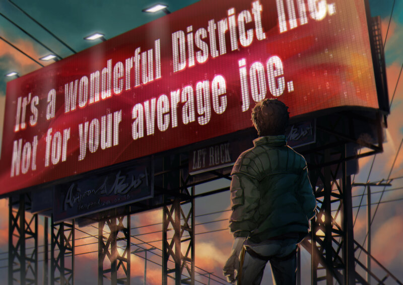 Person Looking at Billboard