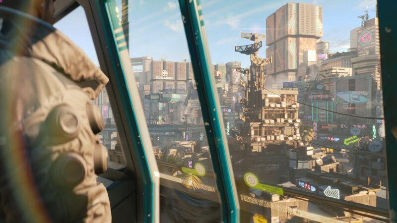 Person Looking at City — Blue