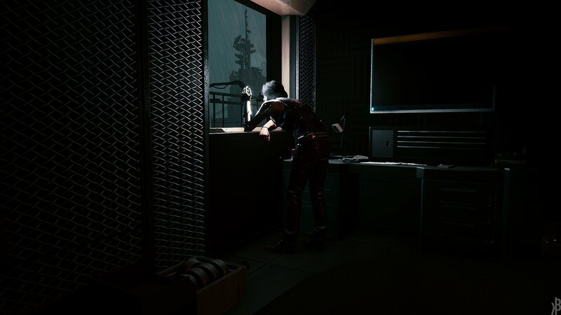 Person Looking Out Window — Black