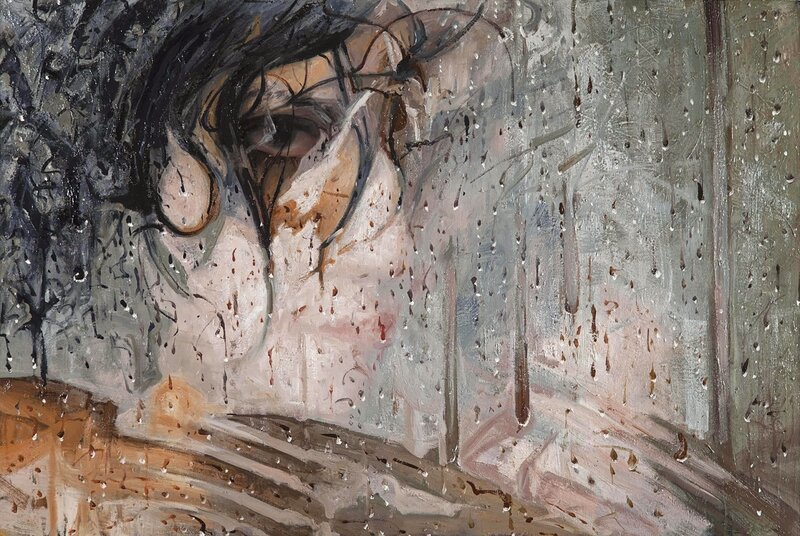 Person Looking Through Rain
