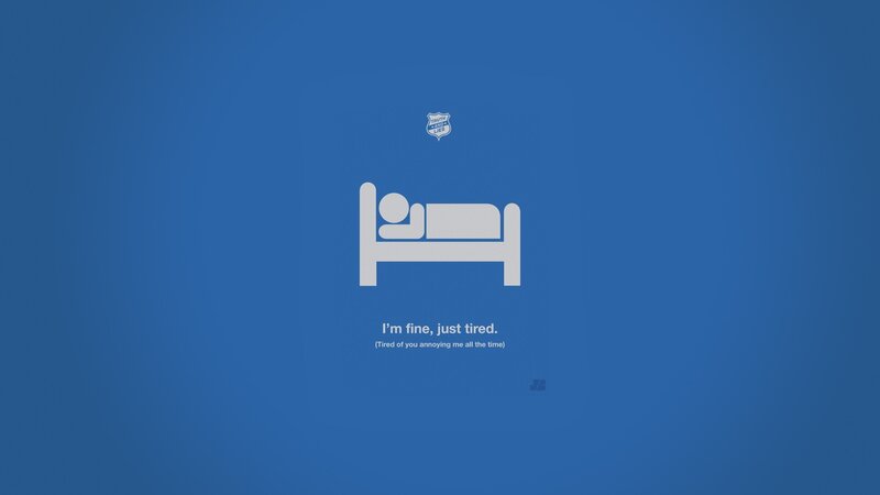 Person Lying in Bed — Blue