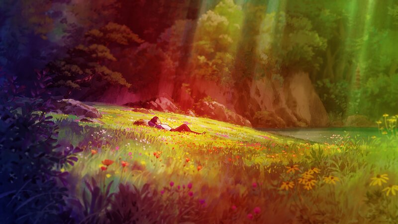 Person Lying in Field — Green, Serene