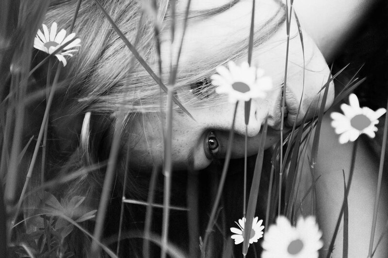 Person Lying in Grass — Black