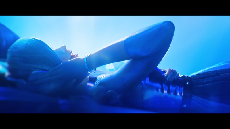 Person Lying on Back — Blue
