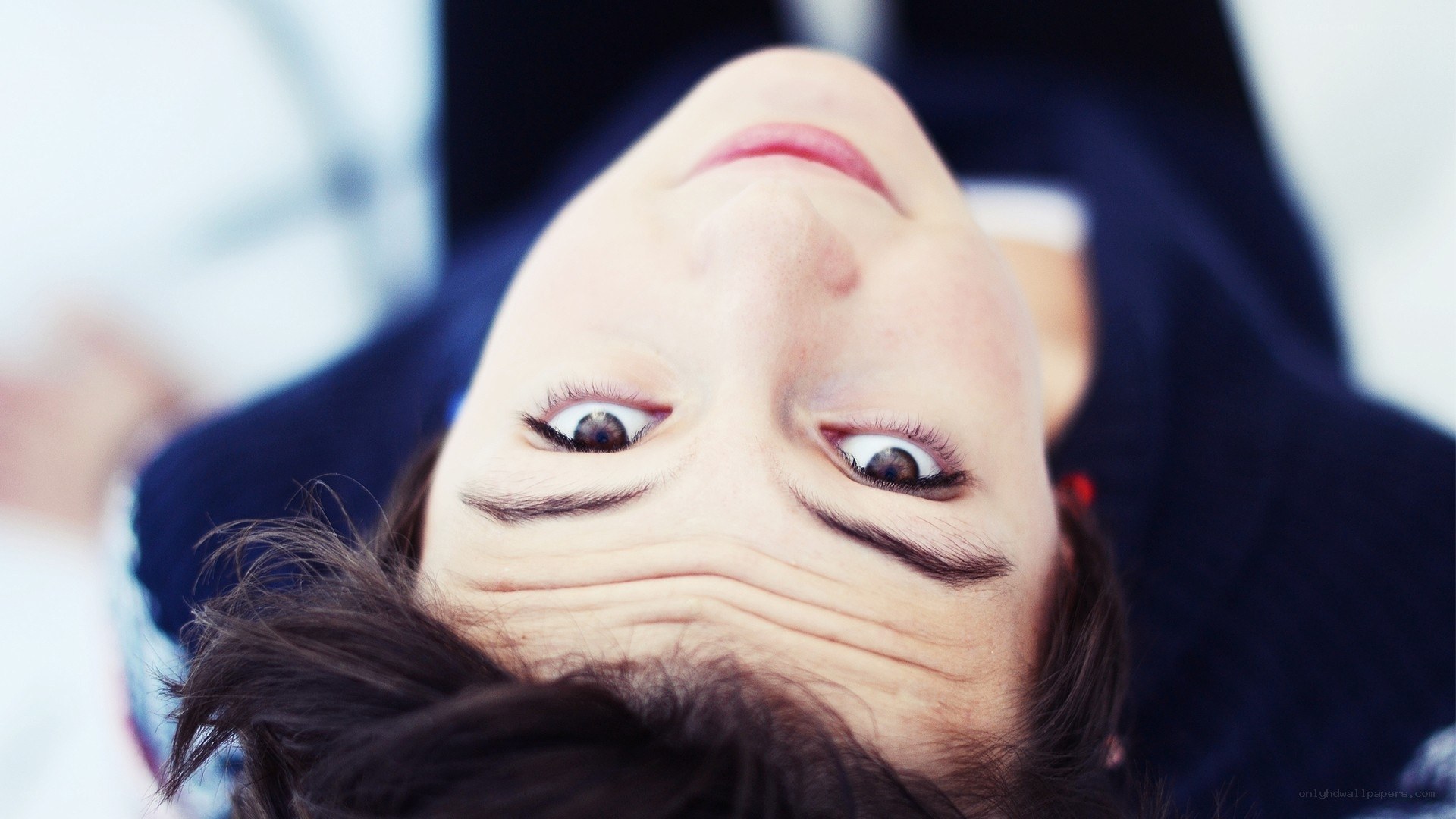 person lying on back looking up