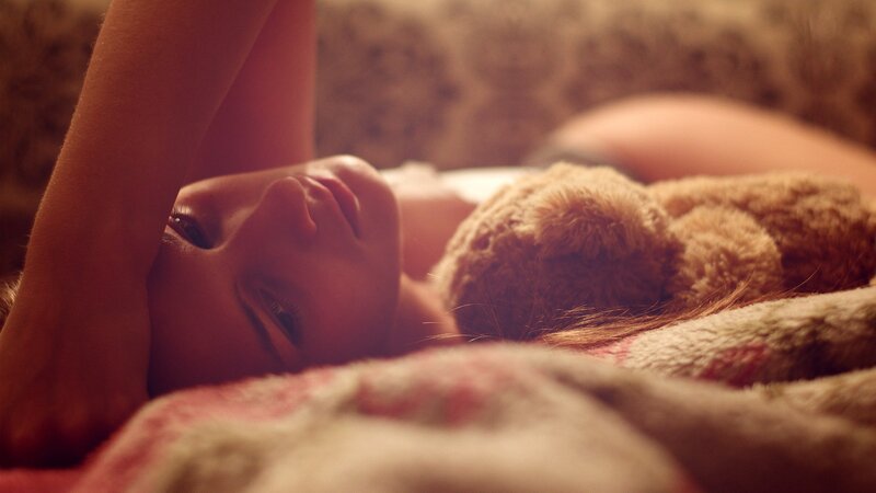 Person Lying on Bed — Brown, Calm, Night, Photograph