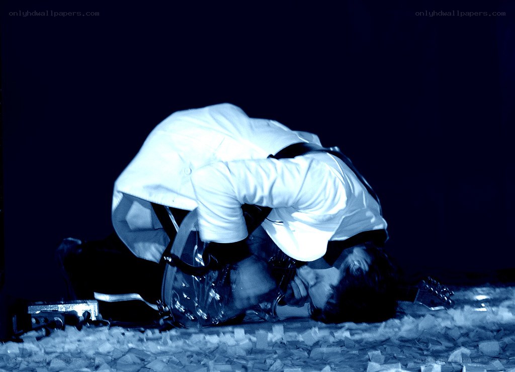 Person lying on broken glass