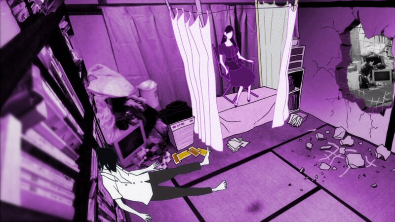Person Lying on Floor — Purple