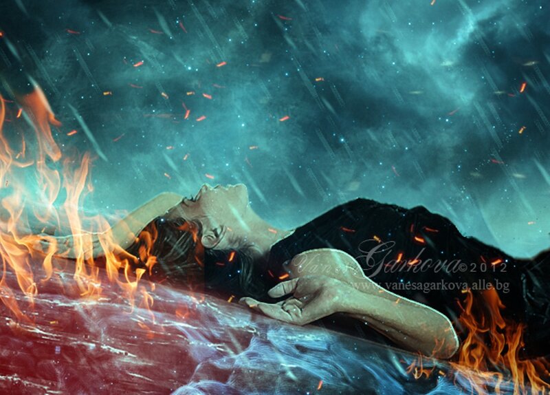 Person Lying on Ground — Blue