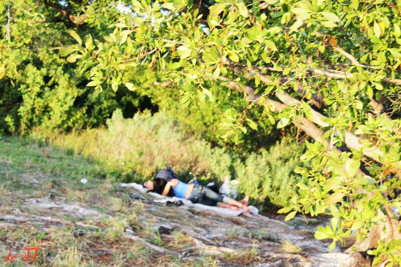 Person Lying on Ground — Green