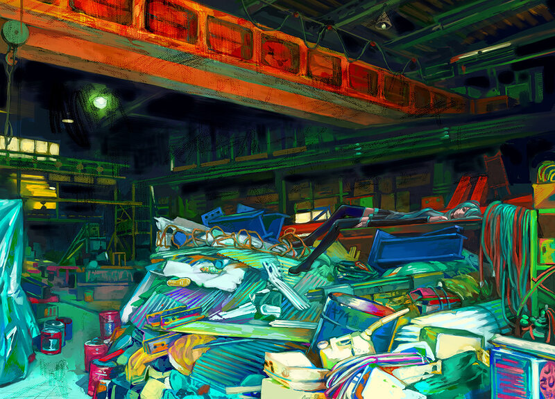Person Lying on Junk