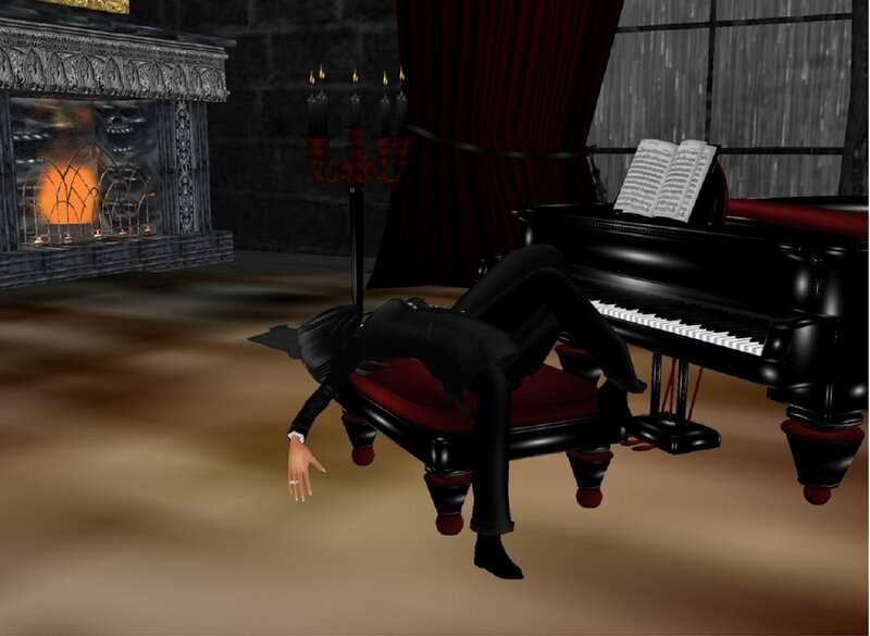 Person Lying on Piano Bench