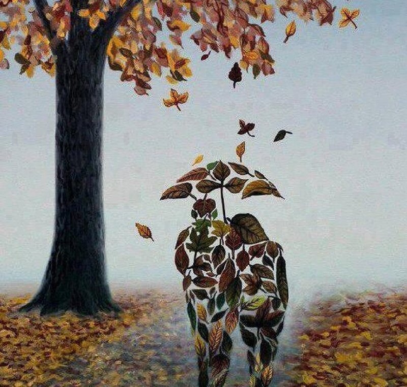 Person Made of Leaves
