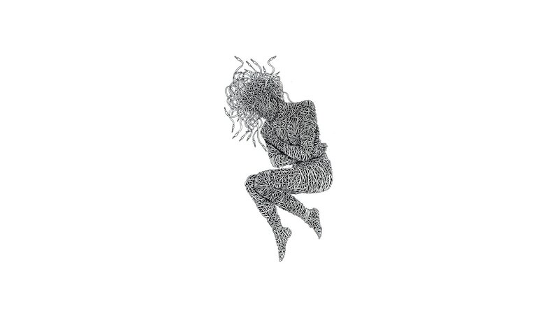 person made of tangled wires