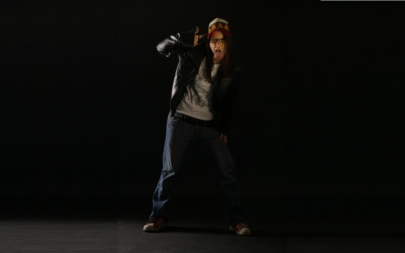 person making a playful pose
