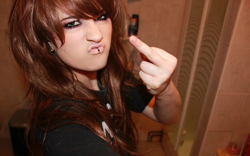 person making a rude gesture