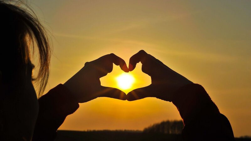 Person Making Heart Shape — Yellow, Serene