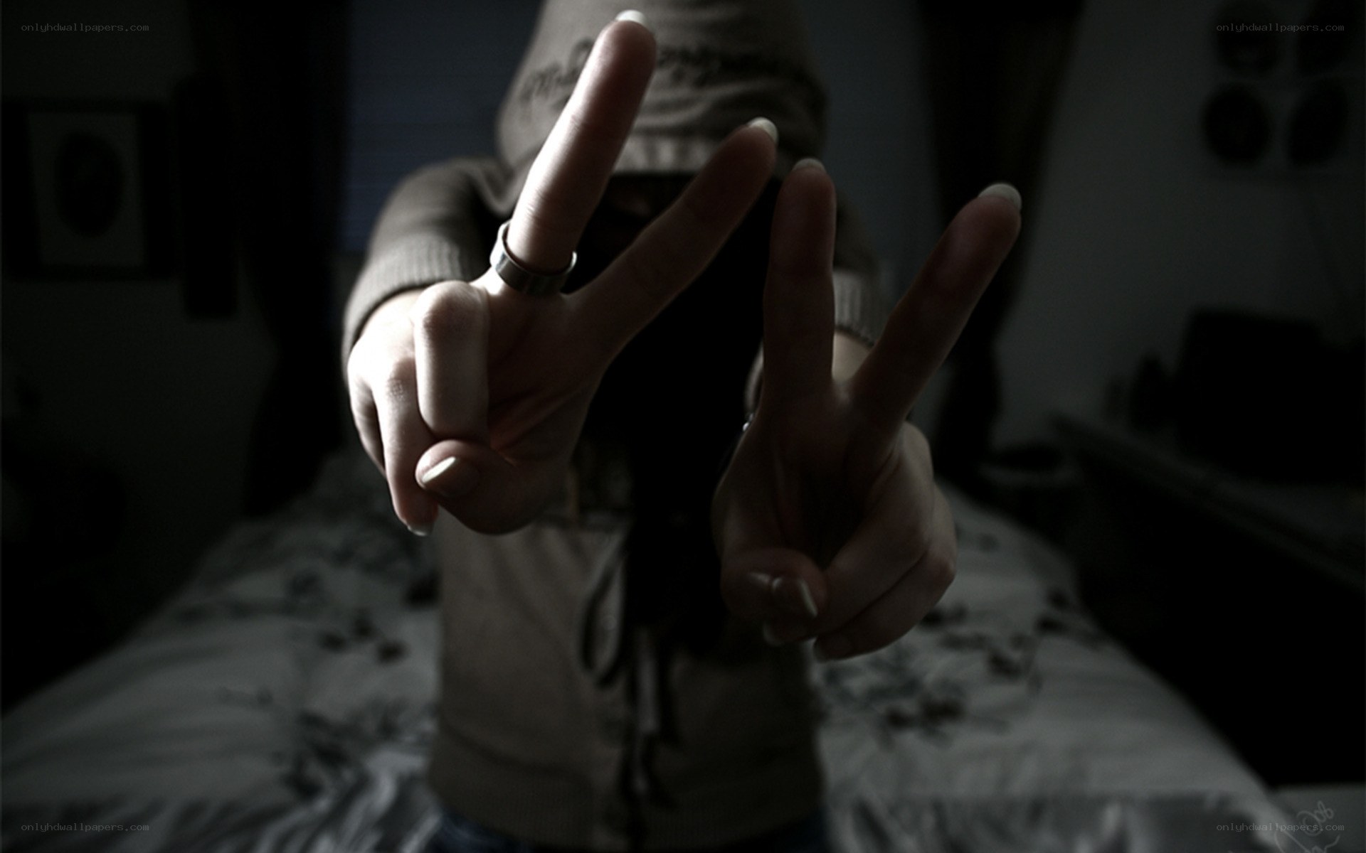 person making peace signs
